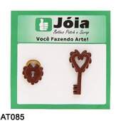 Botão MDF Patchwork Ref AT 085 Chave - Jóia FL