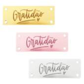 Etiqueta Acrílica Retangular Gratidão 10 Und