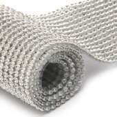 Manta de Strass para Chinelo Prata 5,6 cm X 40 cm