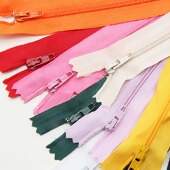 Zíper Nylon Fino Com Cordão 25cm Sortido 10 Und