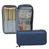 Kit Agulhas de Crochê, Tricô e Acessórios Jeans com 74 Und