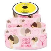Fita De Gorgurão Deus Cuida de Mim 3714-11 Alpet 40mm 10mts FL