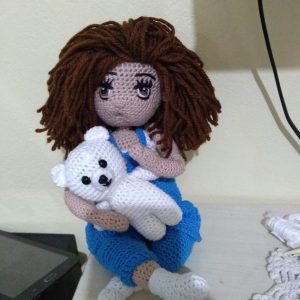 Boneca Arlequina Amigurumi