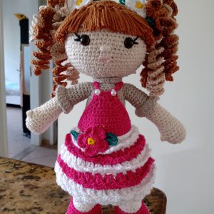 Boneca Arlequina amigurumi - Central do Artesanato