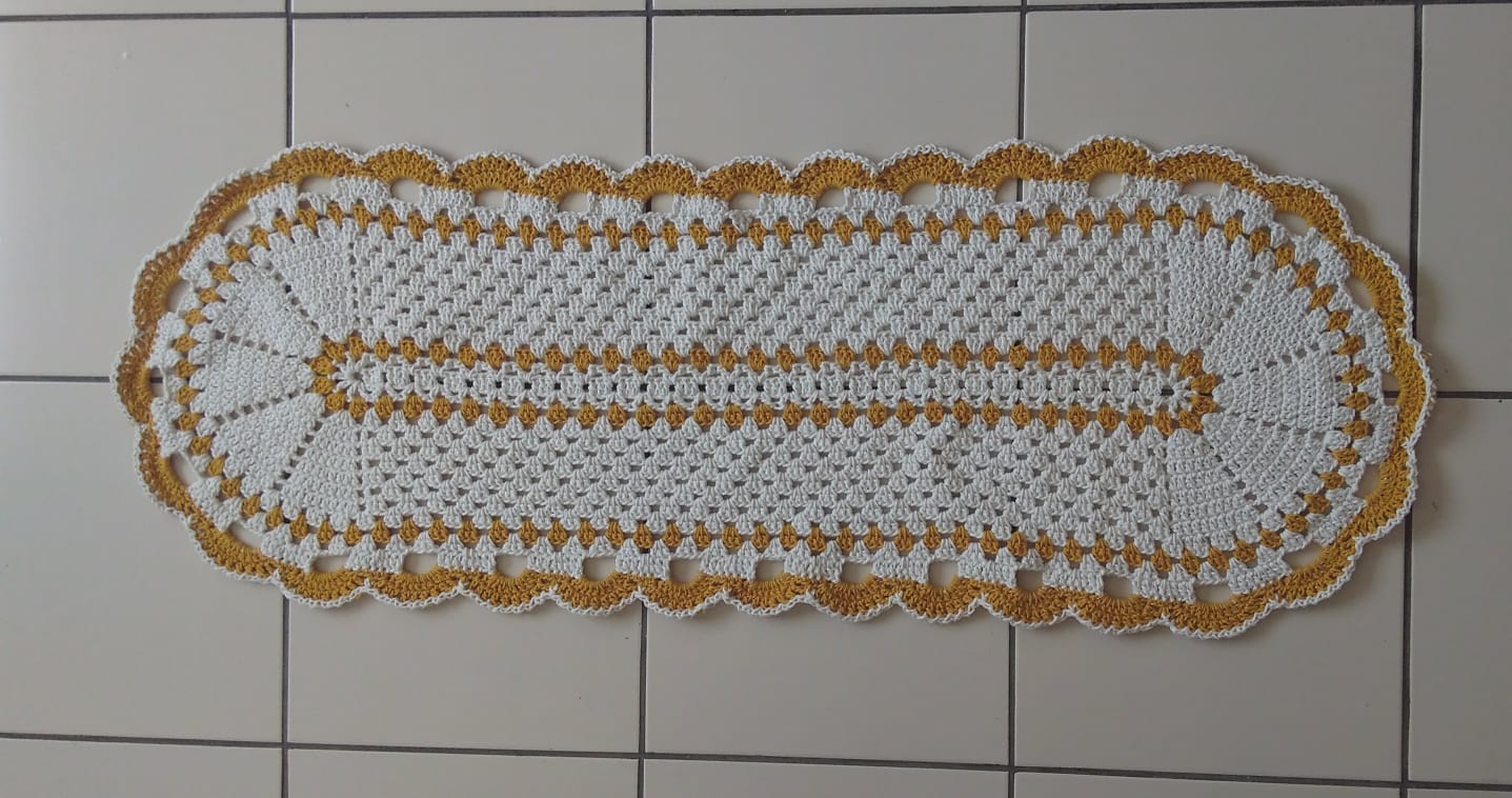 Jogo cozinha em crochê 3 peças - Janaína crochet - Tapete para