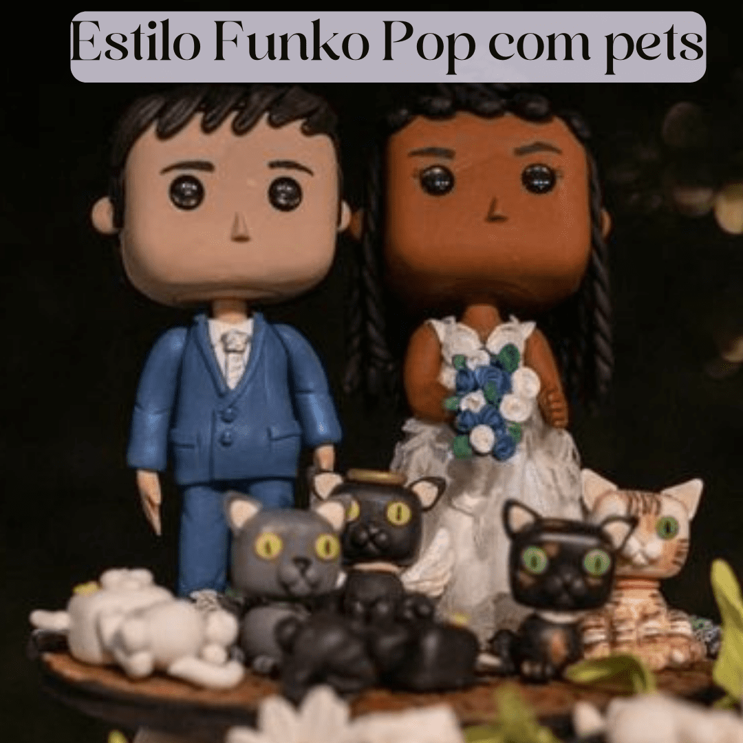 Festejante - Taci Neves ESculturas - Topo de bolo casamento Funko Pop