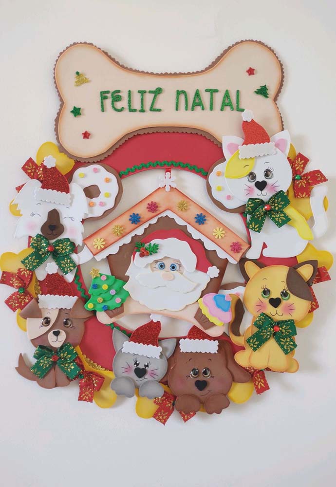 Guirlandas de Natal em EVA: 50 ideias lindas para decorar sua casa