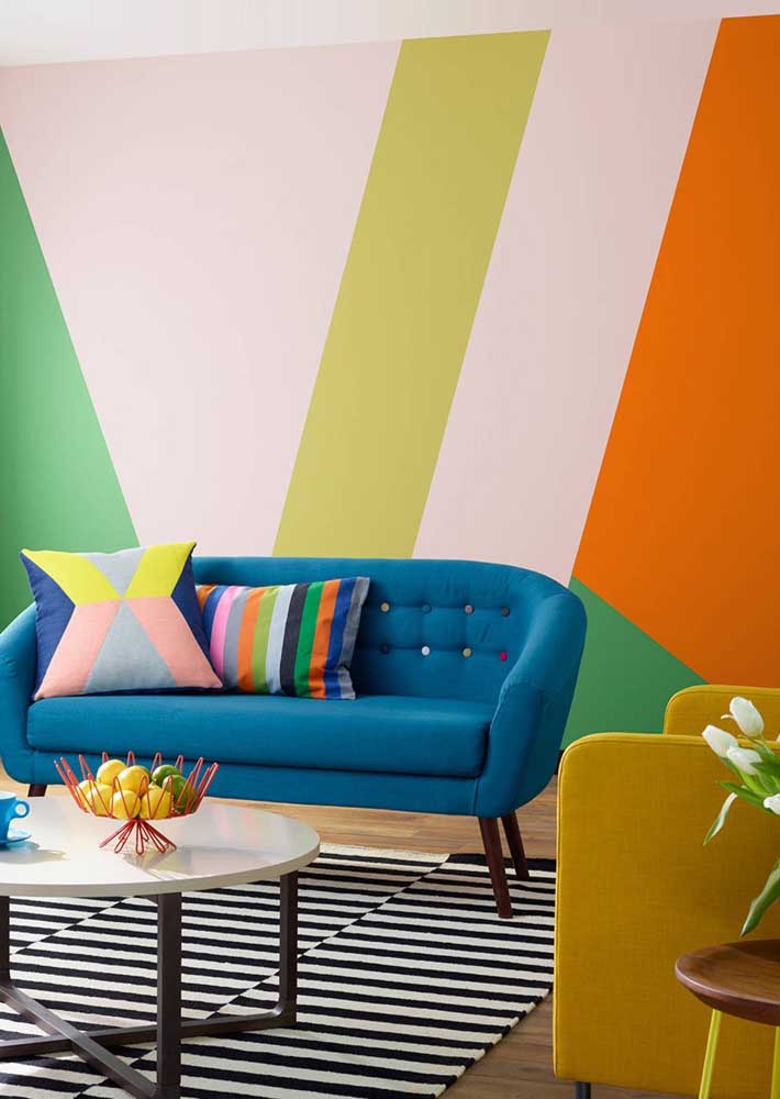 Cores Alegres: Decore sua Sala com Estes 50 Projetos Incríveis