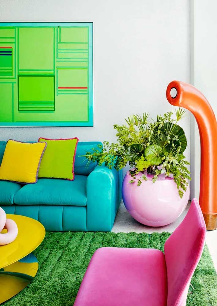 Cores Alegres: Decore sua Sala com Estes 50 Projetos Incríveis