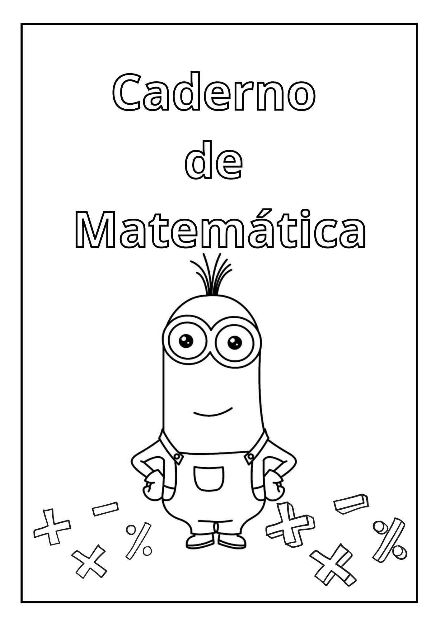 10 capas criativas de caderno matemático para imprimir