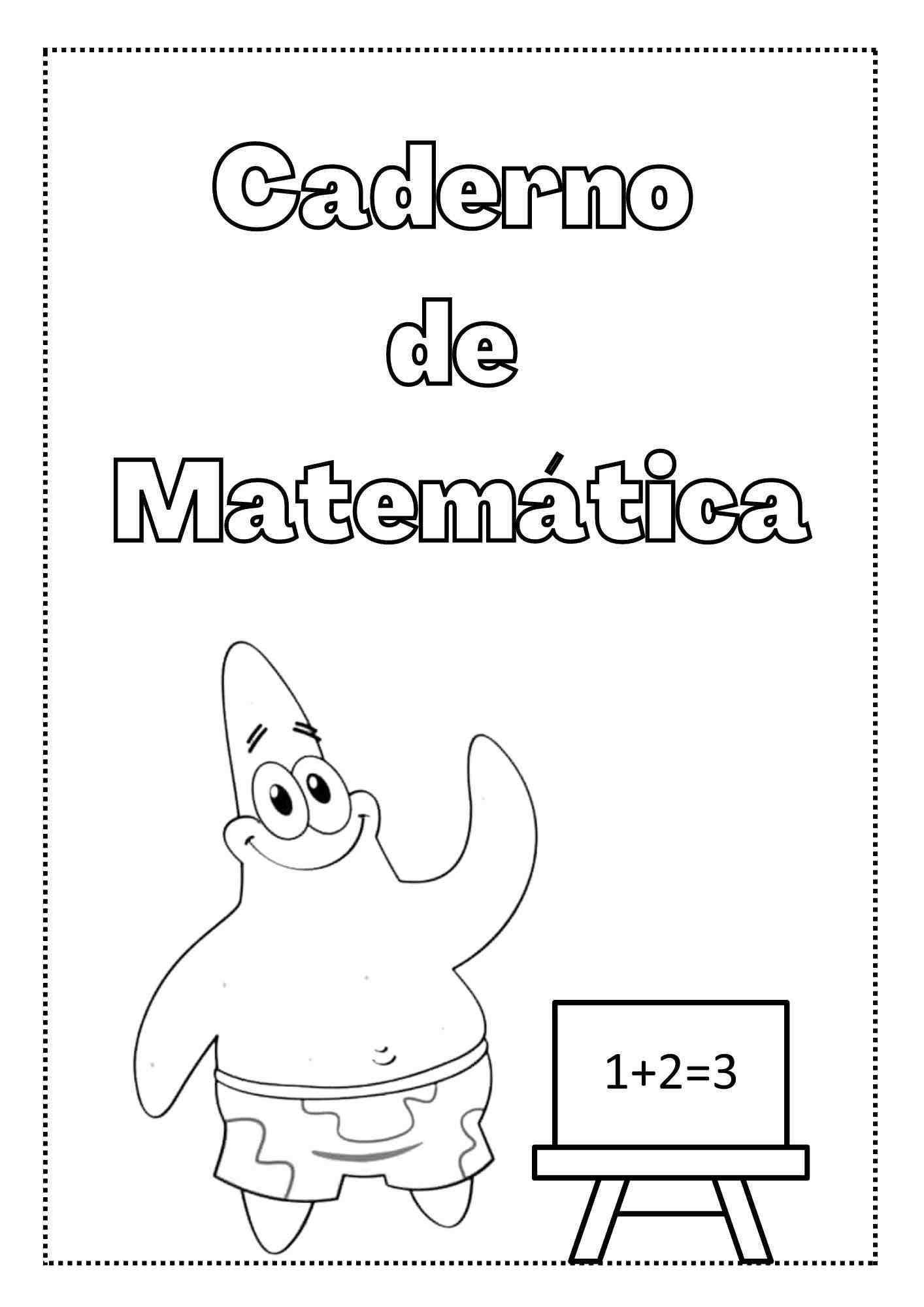 10 capas criativas de caderno matemático para imprimir