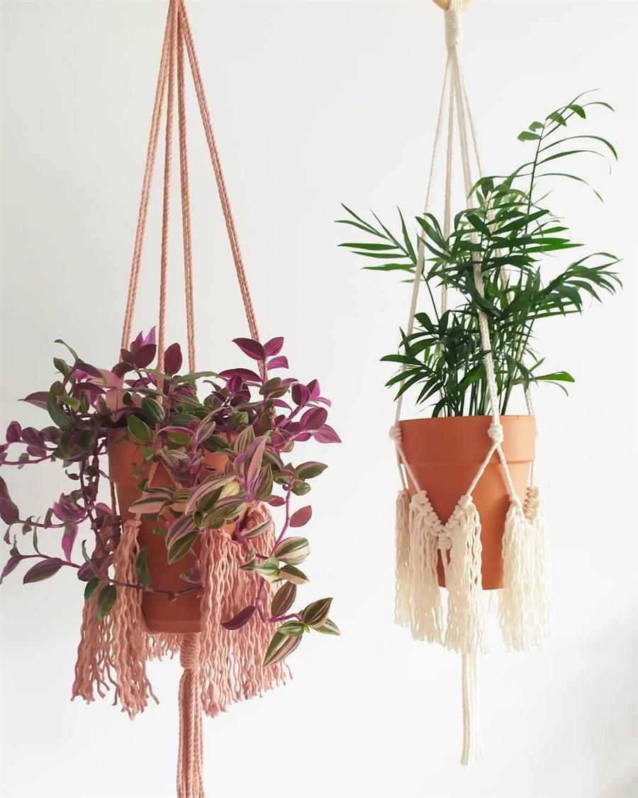 10 maneiras criativas de usar macramê para decorar vasos de plantas