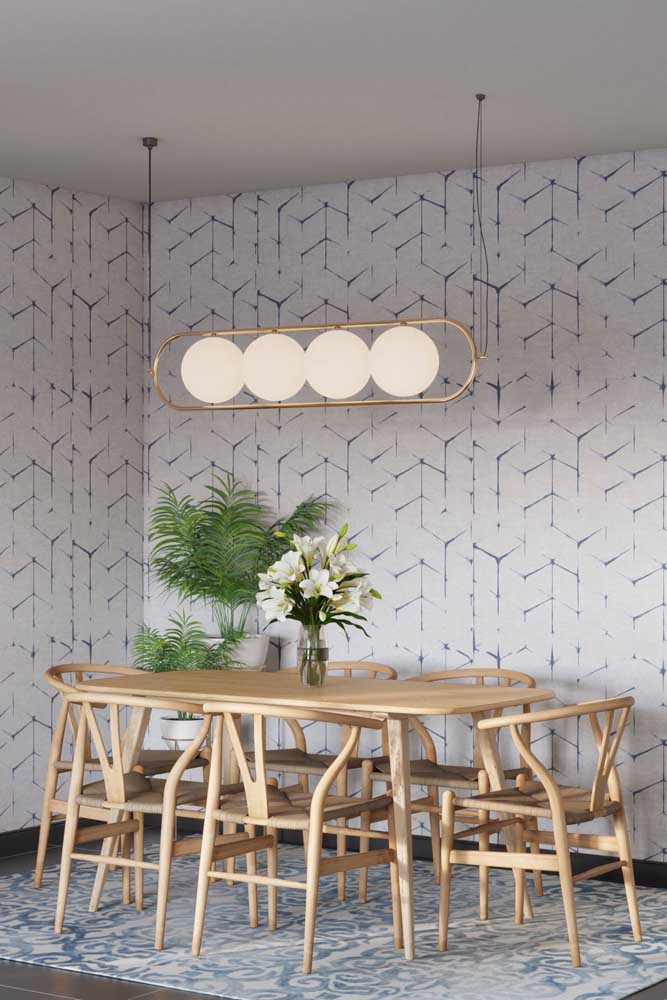 Inspire-se com 60 ideias de papel de parede para decorar sua sala de jantar