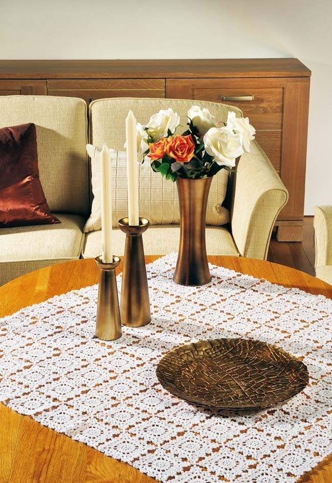 33 Ideias de Toalhas de Mesa Feitas à Mão em Crochê para Decorar sua Casa