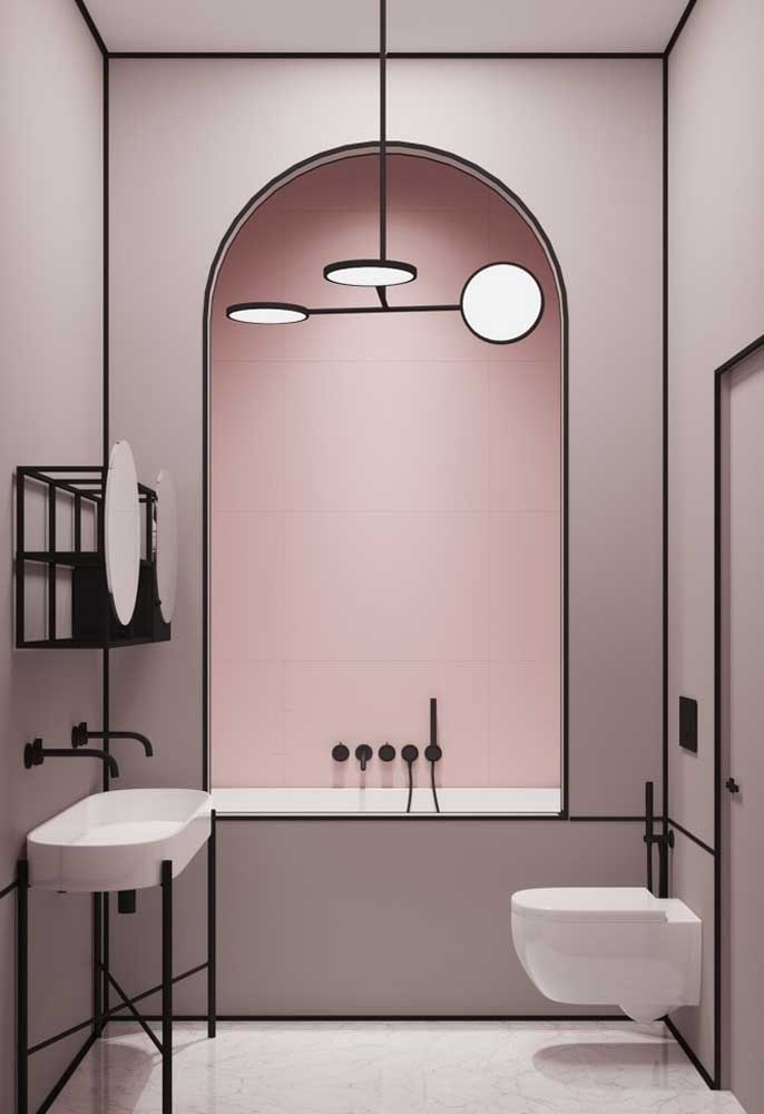 Decore seu banheiro com 60 ideias inspiradoras em rosa