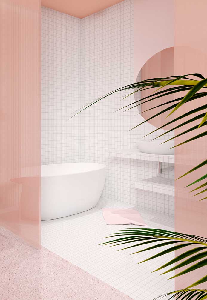 Decore seu banheiro com 60 ideias inspiradoras em rosa