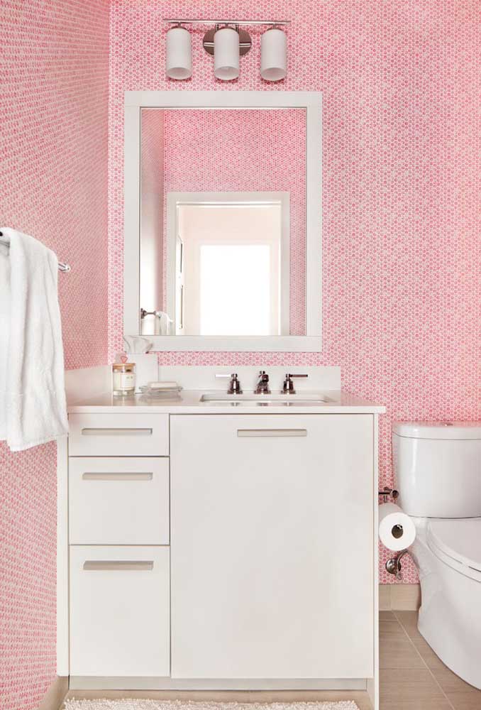 Decore seu banheiro com 60 ideias inspiradoras em rosa