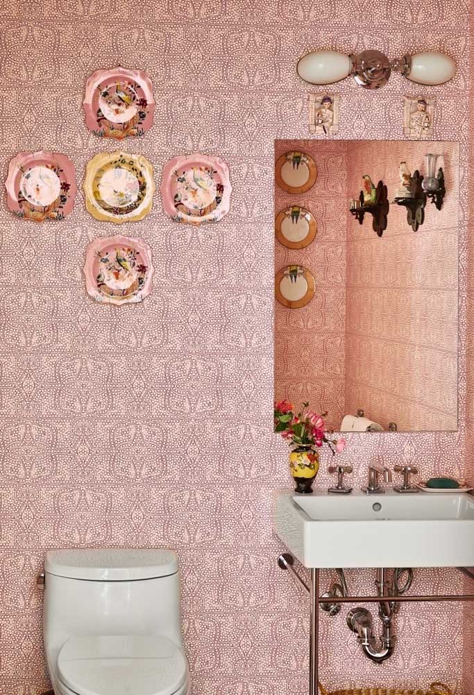 Decore seu banheiro com 60 ideias inspiradoras em rosa