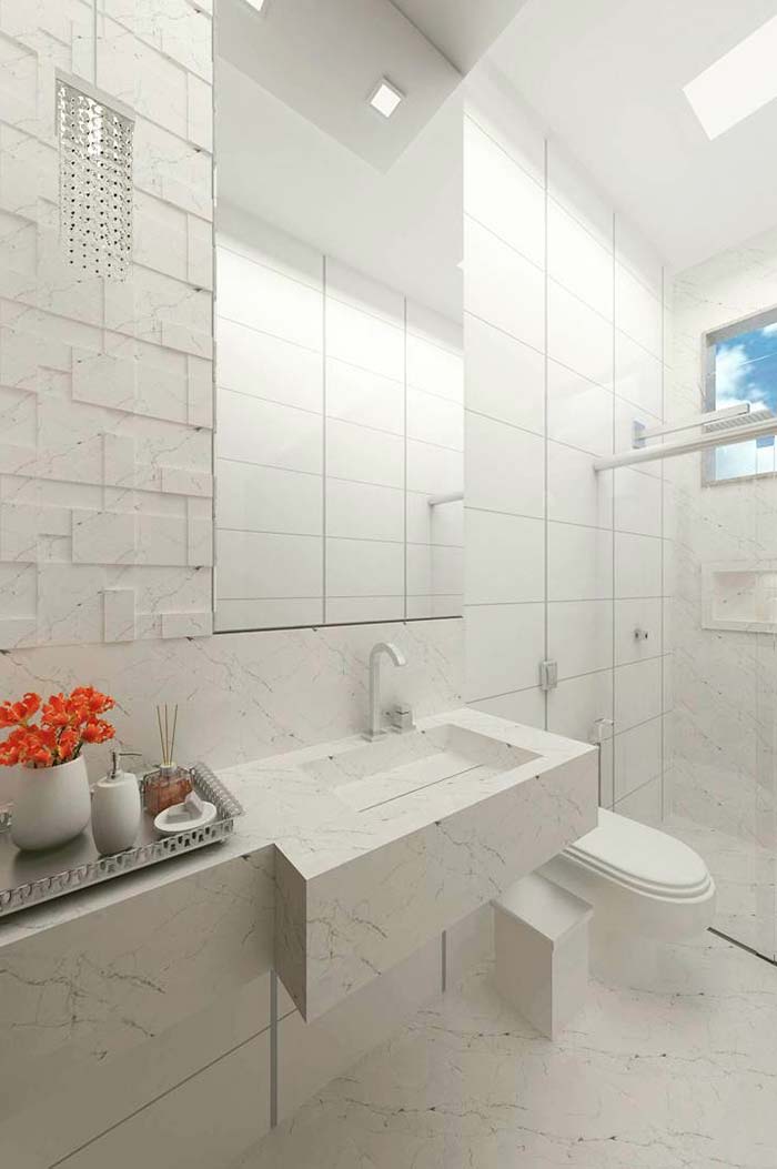 Ideias para decorar banheiro branco de forma criativa