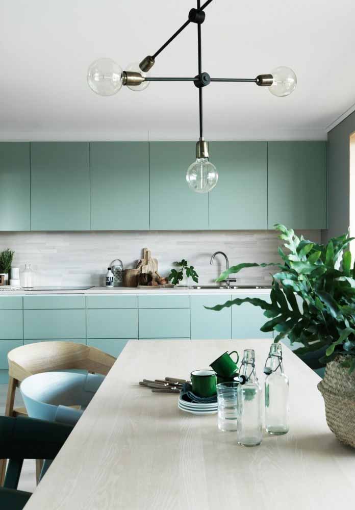 Ideias inspiradoras de decoração para sua cozinha verde