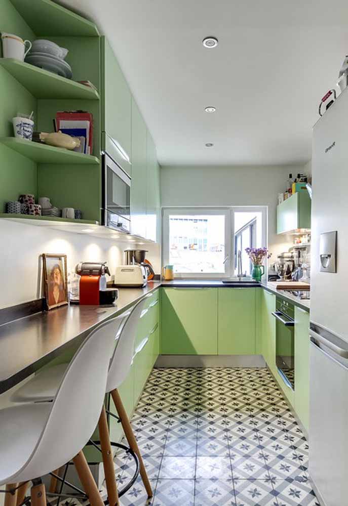 Ideias inspiradoras de decoração para sua cozinha verde