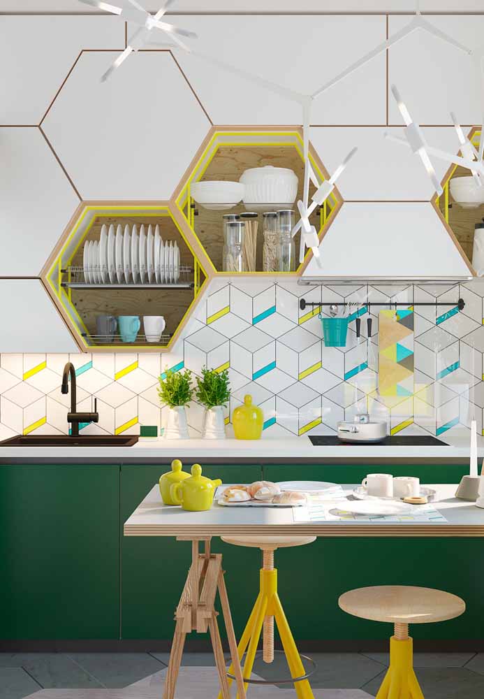 Ideias inspiradoras de decoração para sua cozinha verde